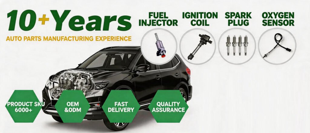 KingDa Auto Parts - trusted manufacturer and wholesale supplier of fuel injectors, ignition coils, spark plugs, oxygen sensors, and more, with 10+ years experience