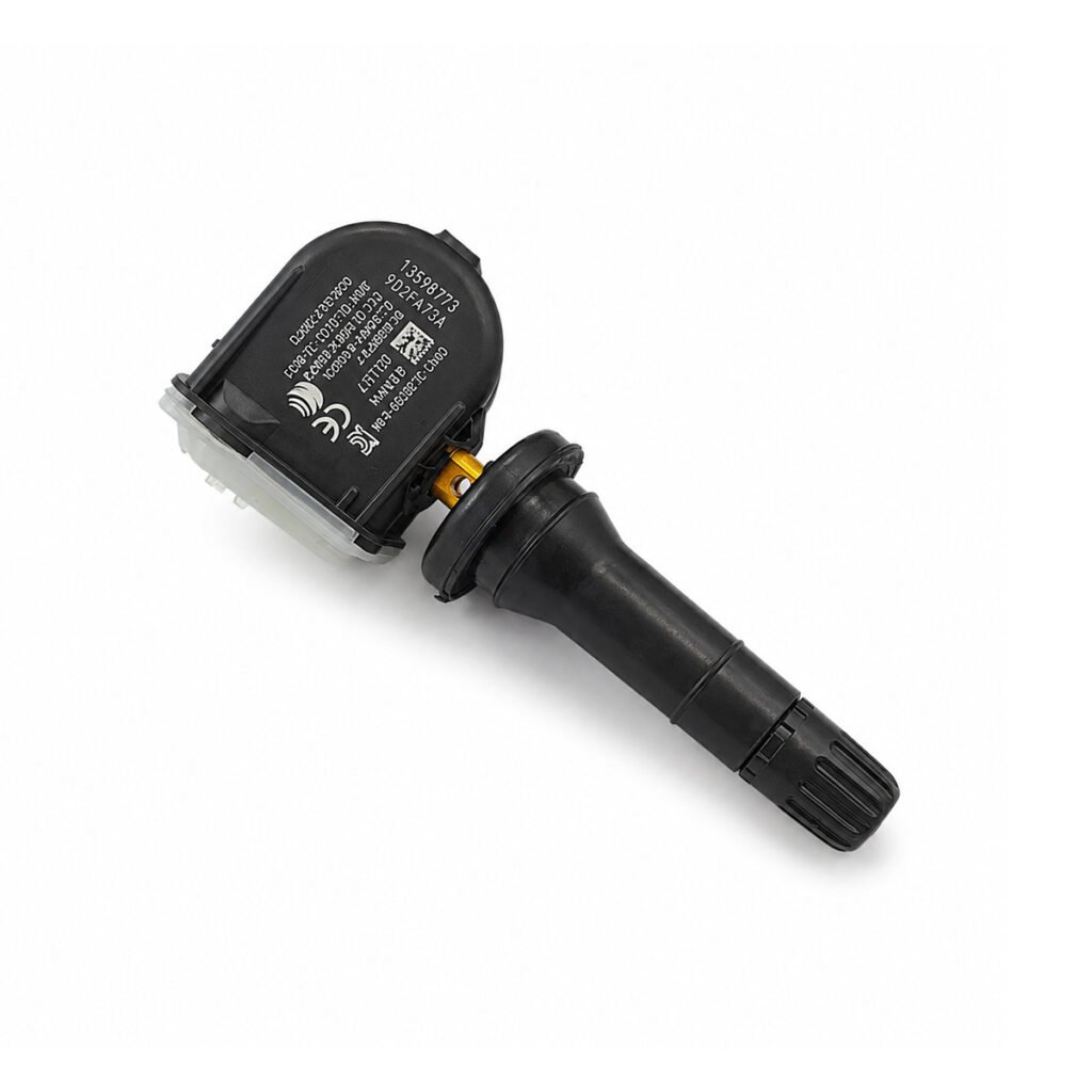 13598773 TPMS sensor with label close‑up view auto replacement part